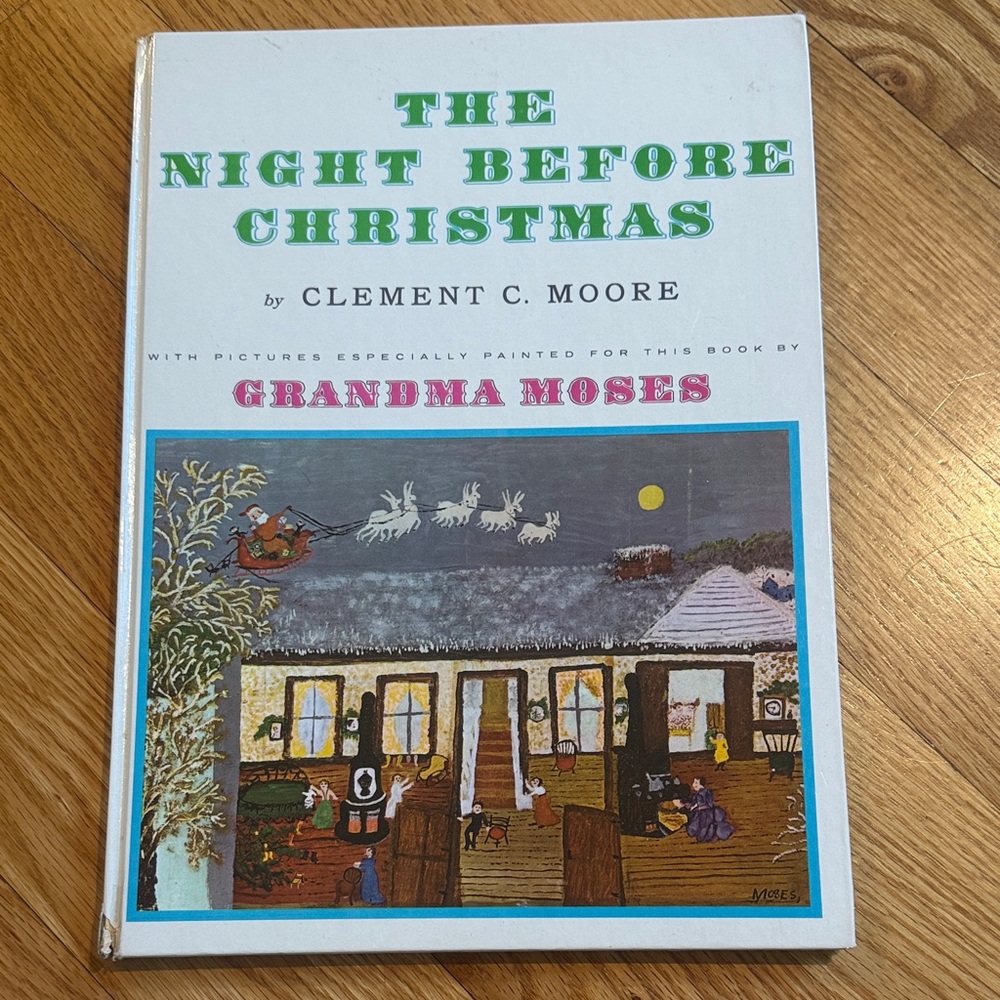 Vintage 1961 The Night Before Christmas by C. C. Moore Illustrated Grandma Moses